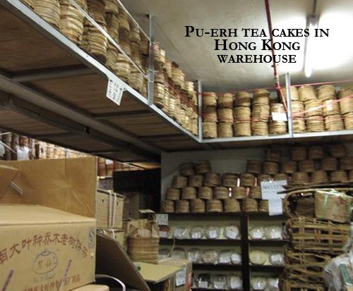 Pu-erh Tea Cakes in Hong Kong Warehouse