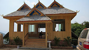 pavilion outside of Mr. Lius tea processing factory