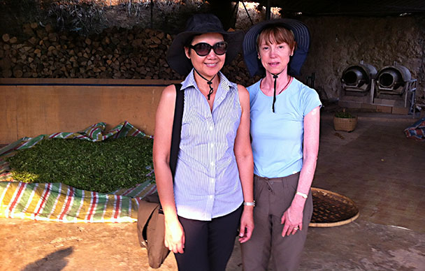 Lisa and I standing in the tea processing area